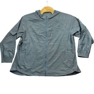 Athleta‎ 2X Race Running Free Jacket Full Zip Mesh Inserts Zip Pockets Hooded